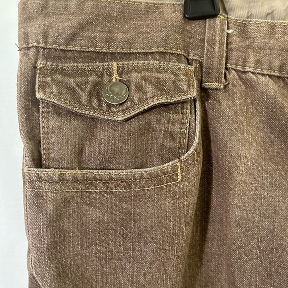 Basic Code Flap Pocket Wide Leg Brown Jeans Size 48 - Picture 6 of 9